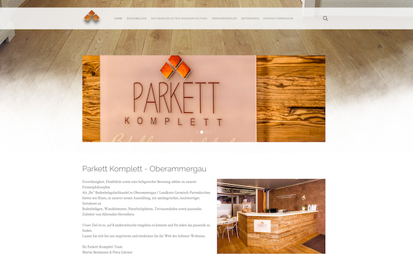 jemo-webdesign Referenzen Parkett Komplett Oberammergau