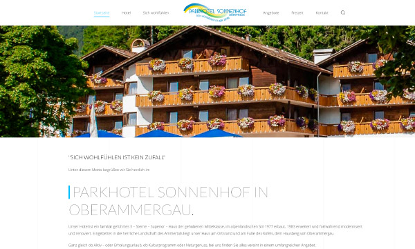 jemo-webdesign Referenzen Parkhotel Sonnenhof Oberammergau