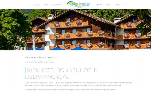 jemo-webdesign Referenzen Parkhotel Sonnenhof Oberammergau
